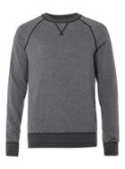 Topman Mens Grey Charcoal Contrast Stitch Crew Neck Sweater