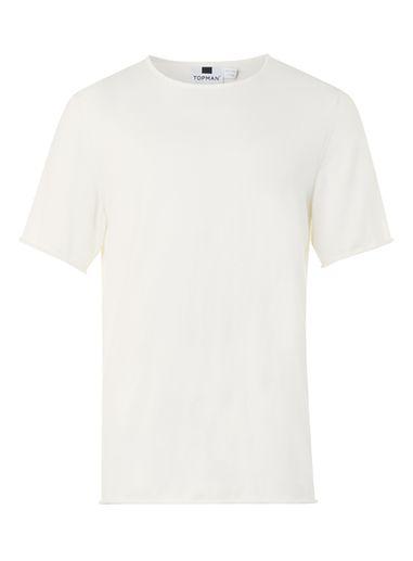 Topman Mens Cream Off White Oversized Knitted T-shirt
