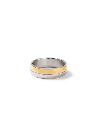 Topman Mens Grey Silver Gold Band Ring*