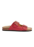 Topman Mens Blue Red Leather Mule Sandals