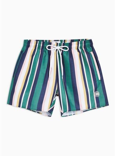 Topman Mens Multi Pastel Stripe Swim Shorts