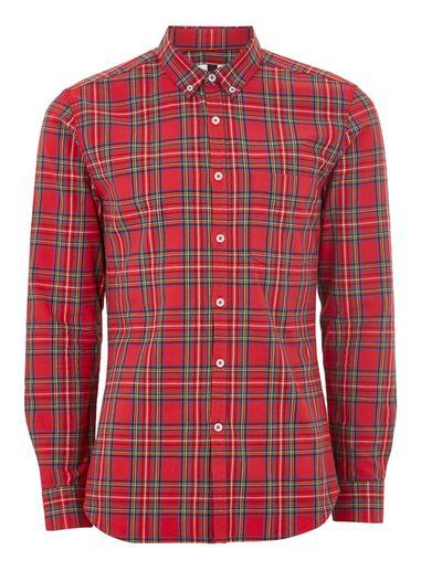 Topman Mens Red Tartan 'carlos' Shirt