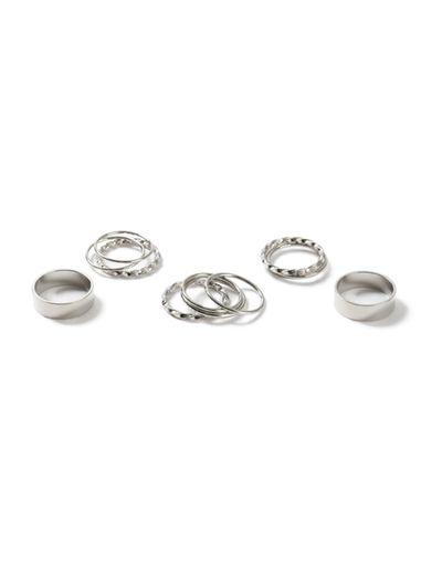 Topman Mens Gold Silver Look Ring Pack*