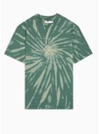 Topman Mens Green Oversized Tie Dye T-shirt