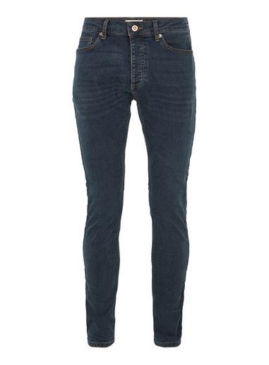 Topman Mens Grey Mid Wash Blue Stretch Skinny Jeans
