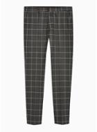 Topman Mens Grey Charcoal Windowpane Skinny Trousers