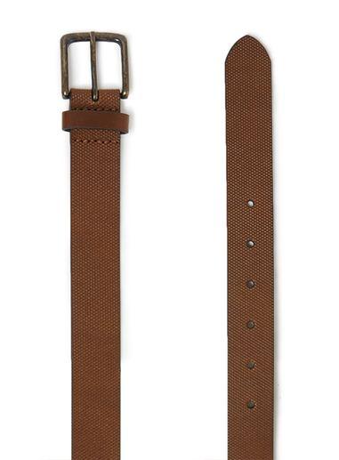 Topman Mens Brown Textured Faux Leather Belt