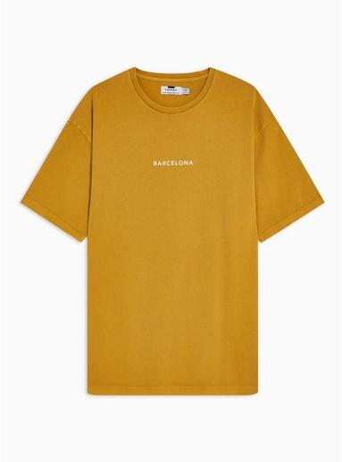 Topman Mens Yellow Barcelona Oversized T-shirt