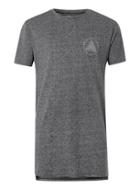 Topman Mens Mid Grey Grey Worldwide Print Longline T-shirt