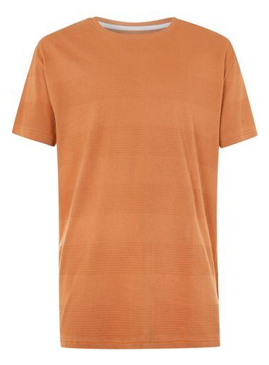 Topman Mens Ltd Toffee Textured Stripe T-shirt