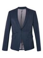 Topman Mens Blue Navy Crosshatch Skinny Fit Suit Jacket