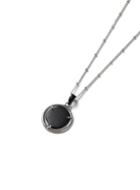 Topman Mens Aaa Silver Look And Black Framed Pendant Necklace*