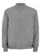 Topman Mens Black And White Gingham Harrington Jacket