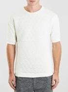 Topman Mens Lux White Diamond Quilt Sweat