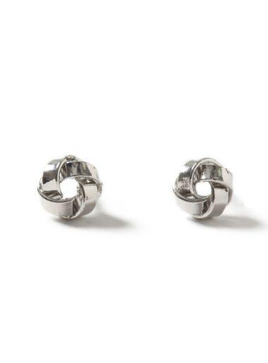 Topman Mens Silver Look Knot Stud Earrings*