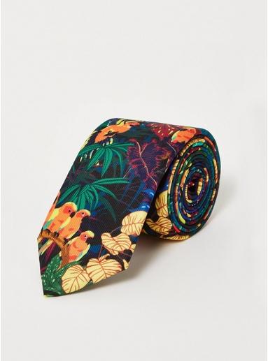 Topman Mens Black Jungle Print Tie