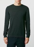 Topman Mens Green Forest/black Twist Crew Jumper