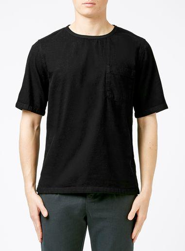 Topman Mens Black Denim Short Sleeve Woven T-shirt