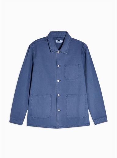 Topman Mens Blue Cotton Chore Jacket