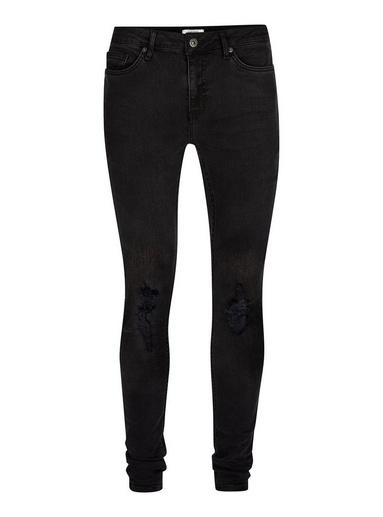 Topman Mens Washed Black Extreme Rip Spray On Jeans