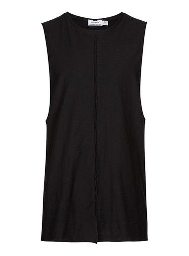 Topman Mens Black Slub Vest