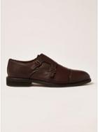 Topman Mens Selected Homme Brown Leather Baxter Monk Shoes