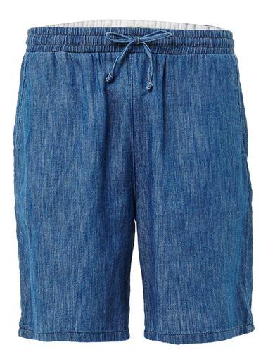 Topman Mens Ltd Blue Chambray Linen Mix Shorts