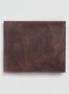 Topman Mens Brown Distressed Leather Wallet