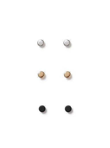 Topman Mens Gold Mixed Metal Earrings 3 Pack*