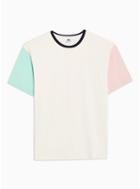Topman Mens Cream Off White And Pastel Block T-shirt