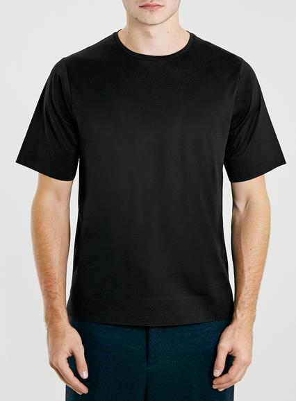 Topman Mens Lux P8 Black Fused Hem T-shirt