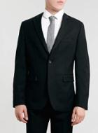 Topman Mens Black Slim Suit Jacket
