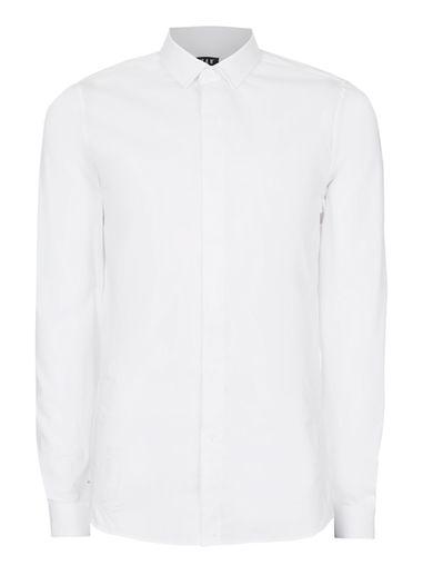Topman Mens White Ultra Muscle Fit Dress Shirt