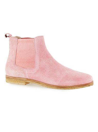 Topman Mens Pink Suede Chelsea Boots