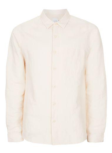 Topman Mens Ltd Ecru Linen Shirt