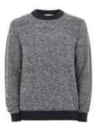Topman Mens Ltd Navy Stripe Boucle Sweater