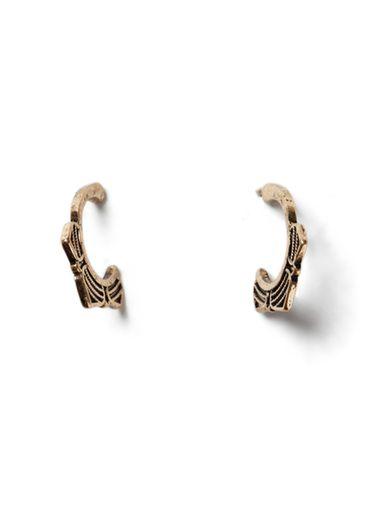 Topman Mens Gold Look Spiked Hoop Earrings*