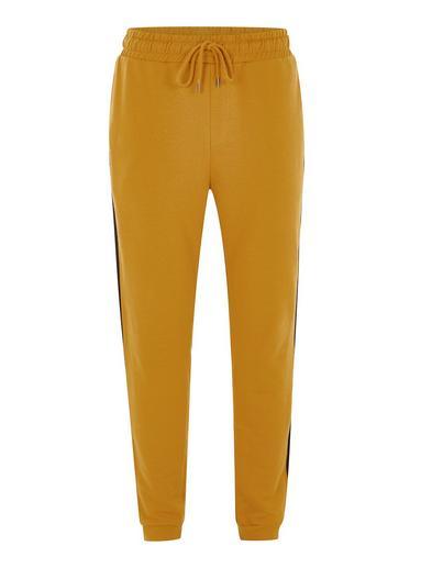 Topman Mens Yellow And Black Taping Joggers