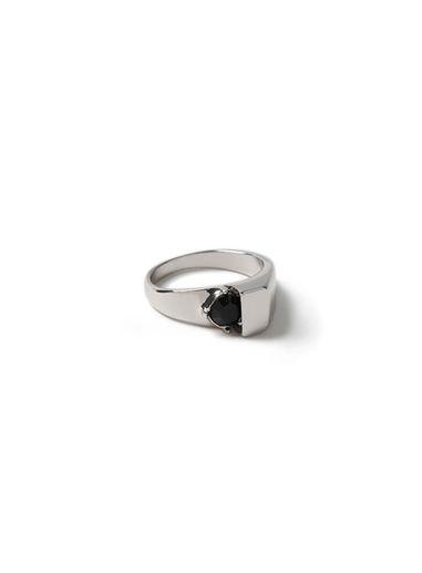 Topman Mens Black Enclosed Stone Ring*