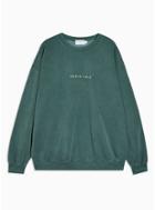 Topman Mens Holiday Green Wash North Pole Sweatshirt