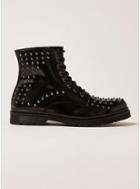 Topman Mens Black Leather Forge Stud Boots
