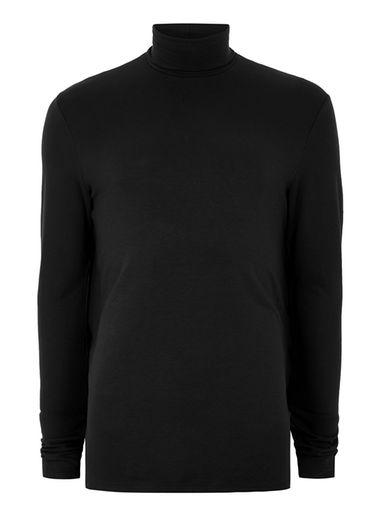 Topman Mens Selected Homme Black Roll Neck Top