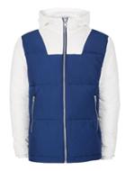 Topman Mens Multi White And Blue Puffer Jacket