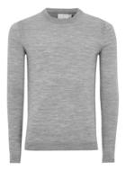Topman Mens Grey Light Gray Muscle Fit Merino Sweater