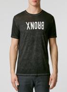 Topman Mens Black And Grey Bronx Print T-shirt