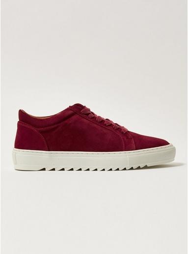 Topman Mens Red Burgundy Suede Upper Astro Lace Trainers