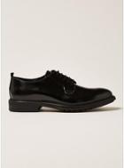 Topman Mens Black Premium Leather Orpin Derby Shoes