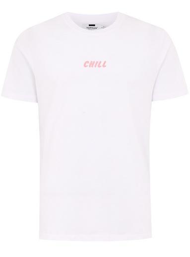 Topman Mens White 'chill' T-shirt