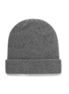 Topman Mens Selected Homme Grey Wool Ribbed Beanie Hat