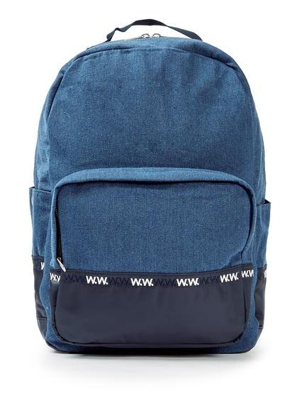 Topman Mens Wood Wood Blue Denim Ryan Backpack